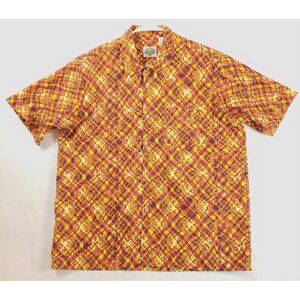 Flipbox Shirt Mens Large Red Yellow Orange Short Sleeve Regular Fit
